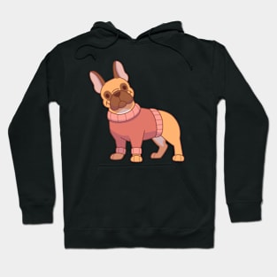 Frenchie in a red sweater Hoodie